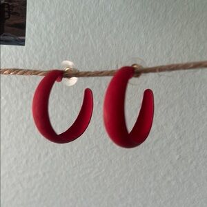 Elegant Red Hoop Earrings